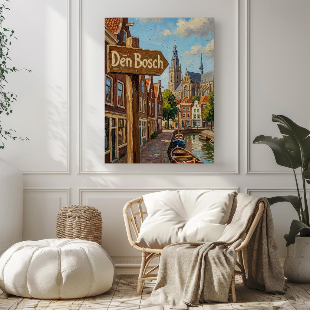 Den Bosch Street Sign Wall Art Print: Historic Dutch City Travel Poster