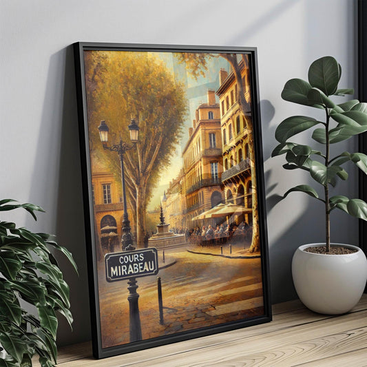 Cours Mirabeau Wall Art | Aix-en-Provence Print | France Travel Poster | European Decor | Cityscape Gift | Fine Art Paper | Archival Ink