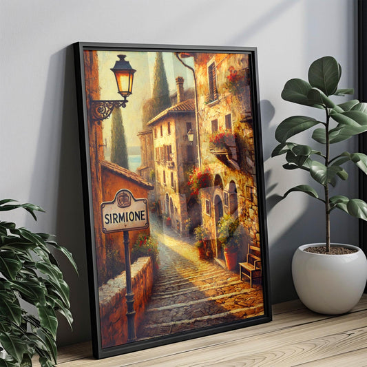Italy Sirmione Wall Art Printable Travel Poster, Vintage Italy Map Decor, European Housewarming Gift, Italian Home Wall Print
