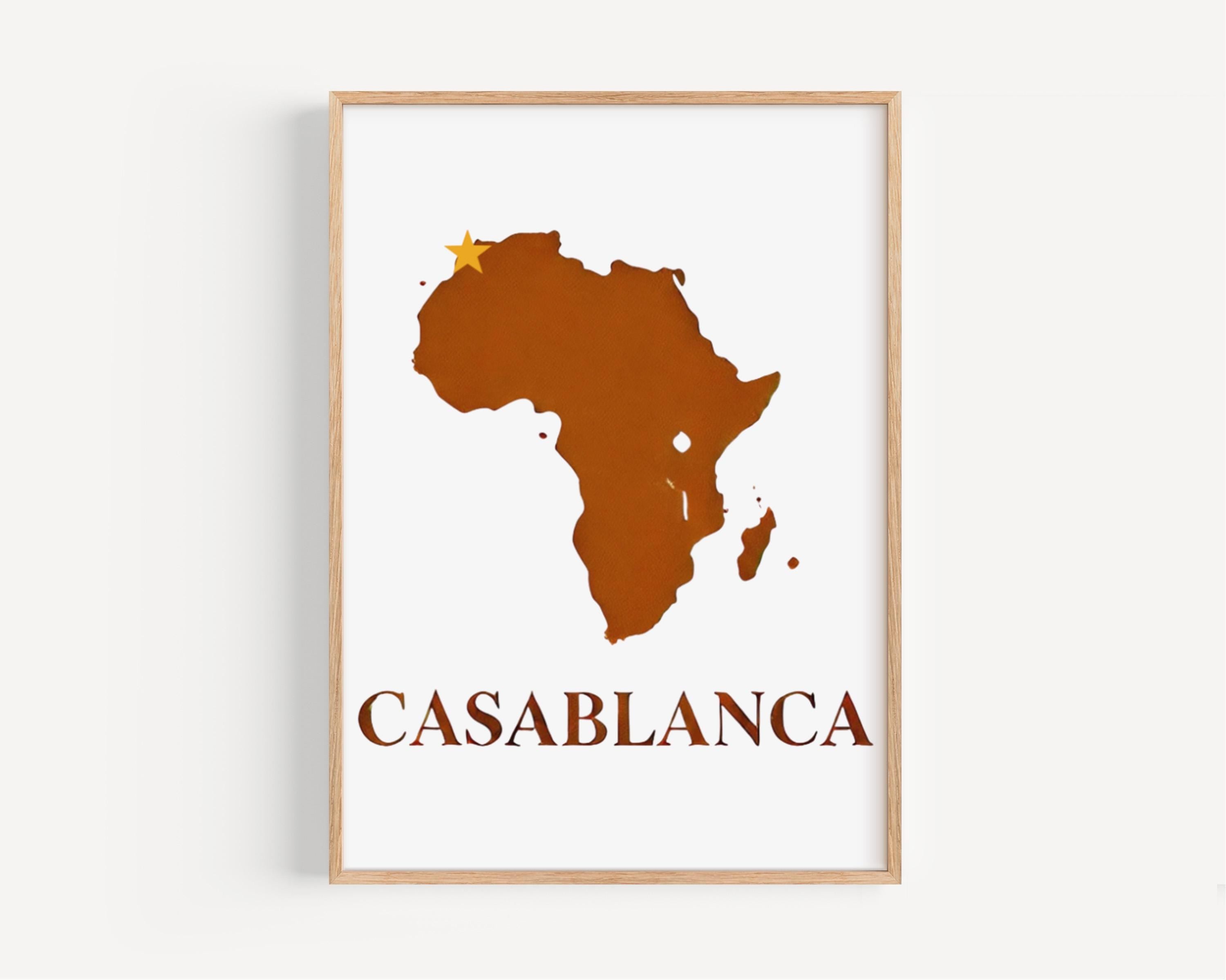 Africa Wall Art Casablanca Print - Travel Home Decor, Africa Gift, College Dorm & Housewarming Artwork