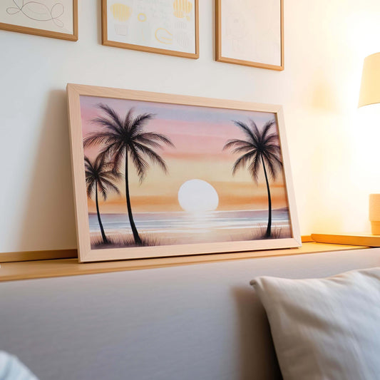 Palm Tree Wall Art, Palmtree Print, Nature Art, Nature Gift, Beach Print, Home Decor, Housewarming Gift, New Home Art, Family Art, Beach Art