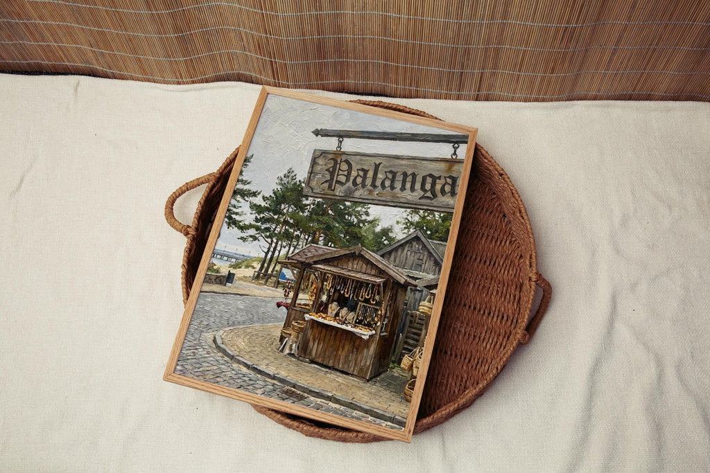 Palanga Street Sign Art Print: Lithuania Baltic Coast Travel Poster