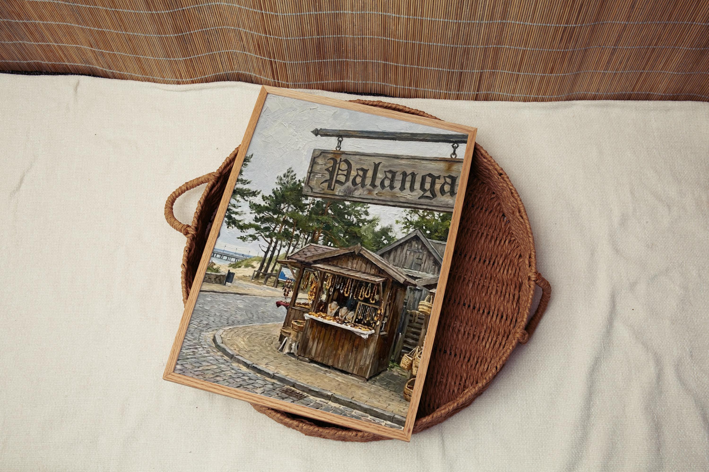 Palanga Street Sign Art Print: Lithuania Baltic Coast Travel Poster