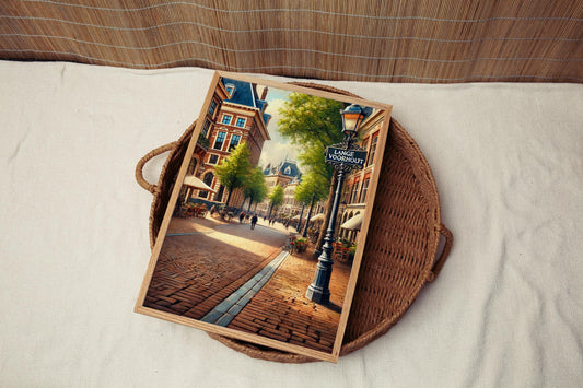Lange Voorhout Wall Art Print - The Hague Travel Poster, Netherlands Gift, Housewarming Decor, Dutch City Art, Lange Voorhout Travel Print