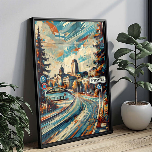 Jyvaskyla Art Print - Finland City Wall Decor, Travel Poster & Housewarming Gift, Modern Nordic Style Europe Art