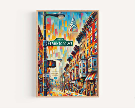 Frankford Ave Print Philadelphia Wall Art, Philly Travel Poster, Frankford Avenue Gift, Housewarming & Home Decor, Unique Philly Art Print