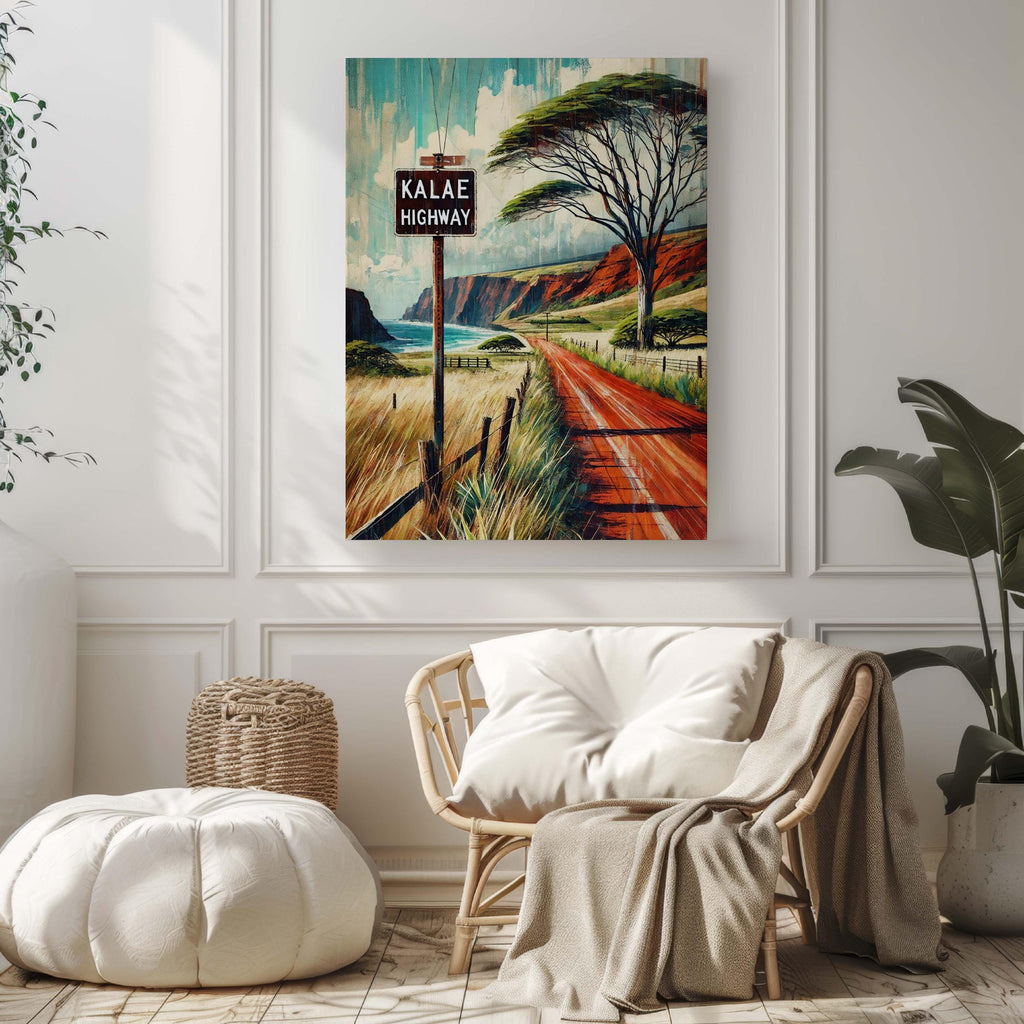 Kalae Highway Poster Vintage - Molokai, Hawaii, USA