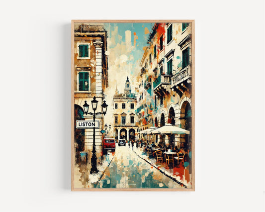 Greece Liston Street Wall Art Print, Corfu Travel Poster, Housewarming Gift, Greece Home Decor, Mediterranean Vacation Artwork