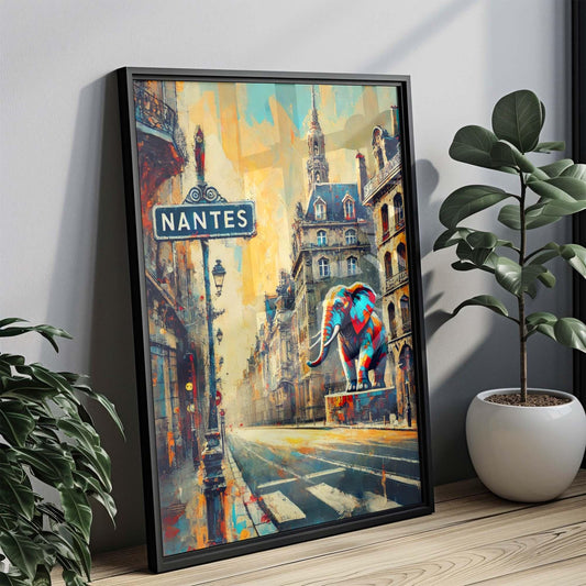 Nantes Art Print: France Travel Poster, French Wall Art, European Artwork, Housewarming Gift, Nantes Cityscape Illustration