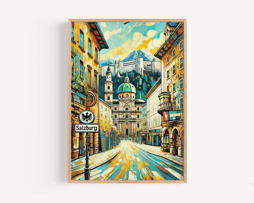 Salzburg Art Print - Austria City Wall Art, Travel Poster, European Home Decor, Housewarming Gift, Scenic Salzburg Travel Print