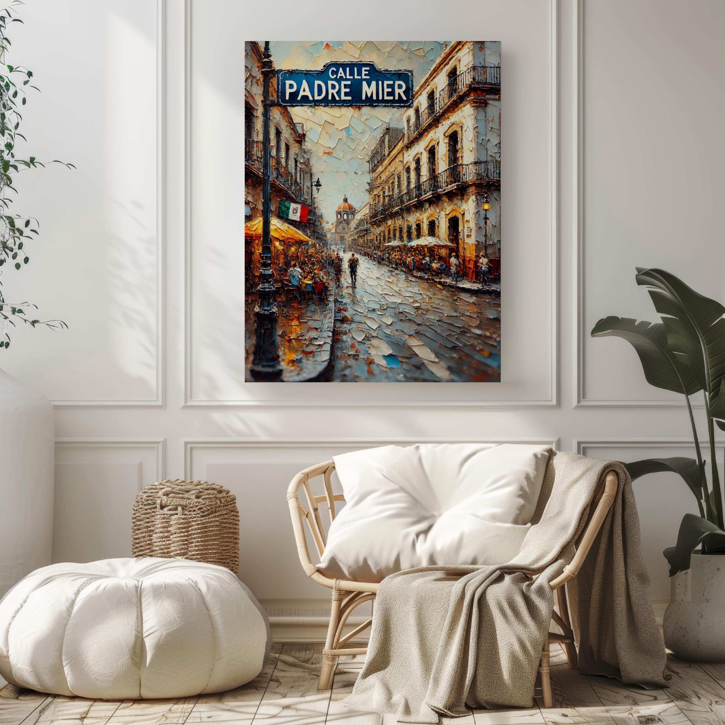Mexico Monterrey Calle Padre Mier Wall Art - Travel Print, Unique Mexico Decor, Housewarming Gift, Mexico City Poster, Mexican Art Print