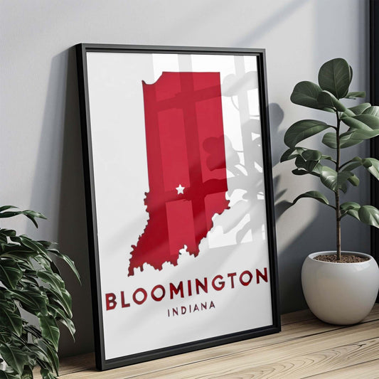 Bloomington Print Indiana Wall Art - Travel Decor, College Gift & Housewarming Home Accent