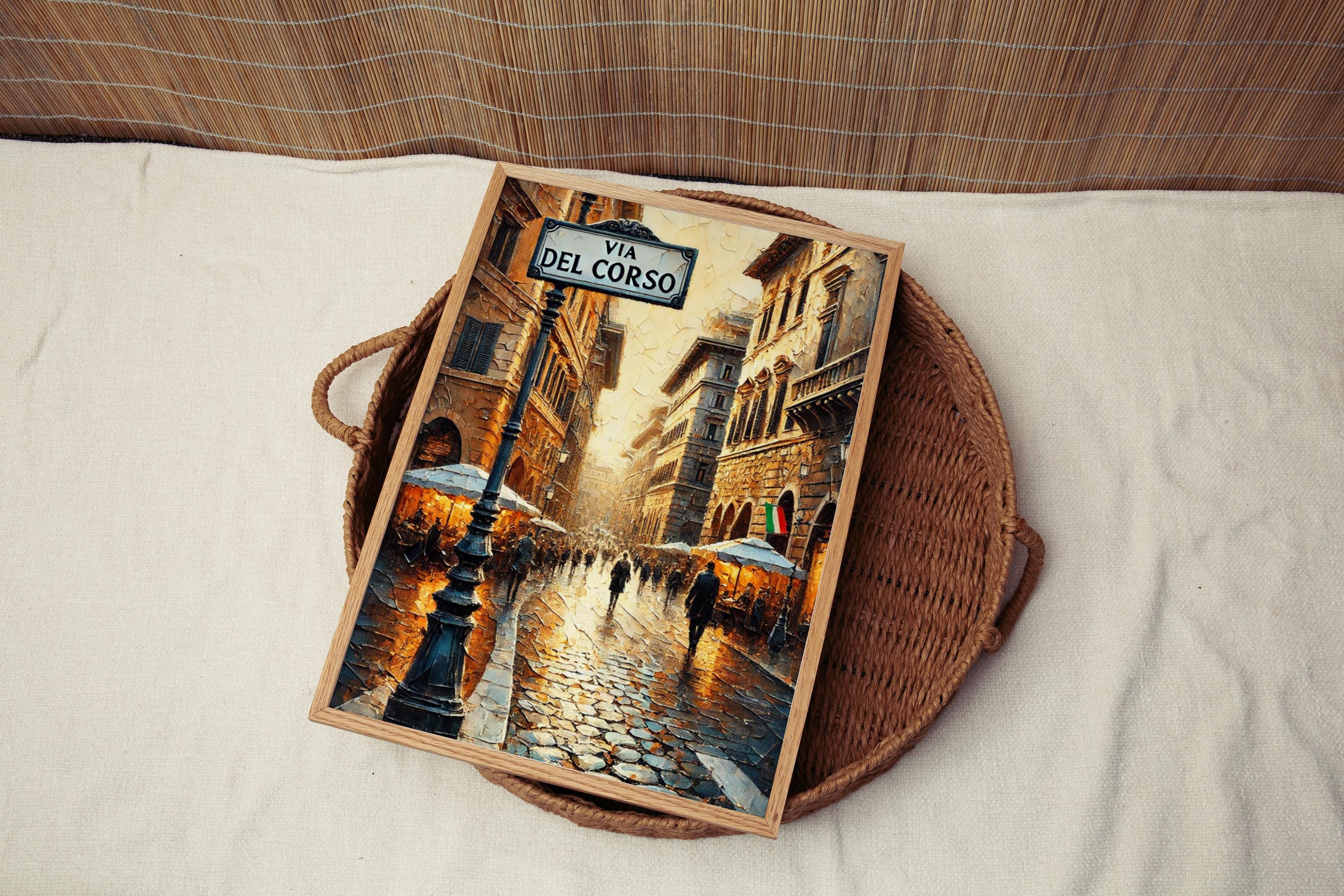 Via Del Corso Vintage Print - Rome, Italy