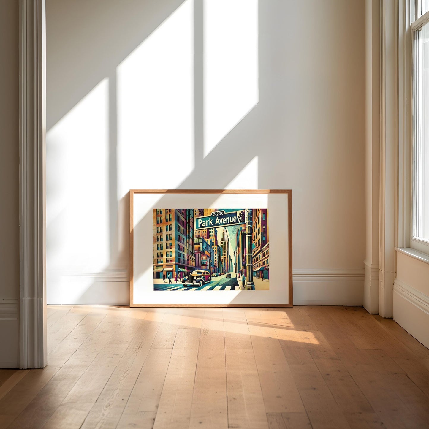 Manhattan Cubism Wall Art | Park Avenue Street Sign Print, New York City Travel Poster, Housewarming Gift, Modern Urban Decor