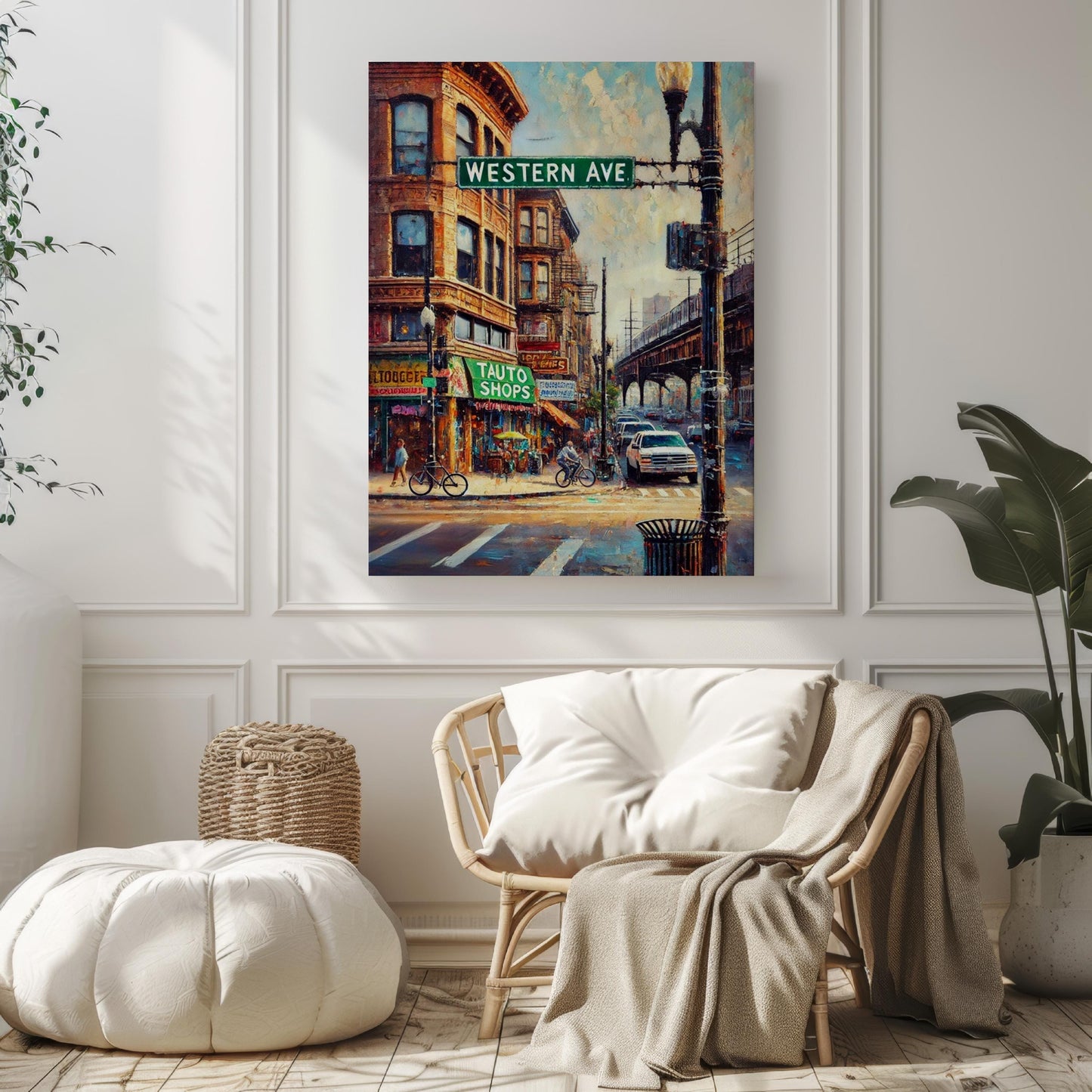 Western Avenue Wall Art, Chicago Print, Illinois Art, Cityscape Travel Poster, Chicago Street Sign, Home Decor Gift, Framed or Unframed