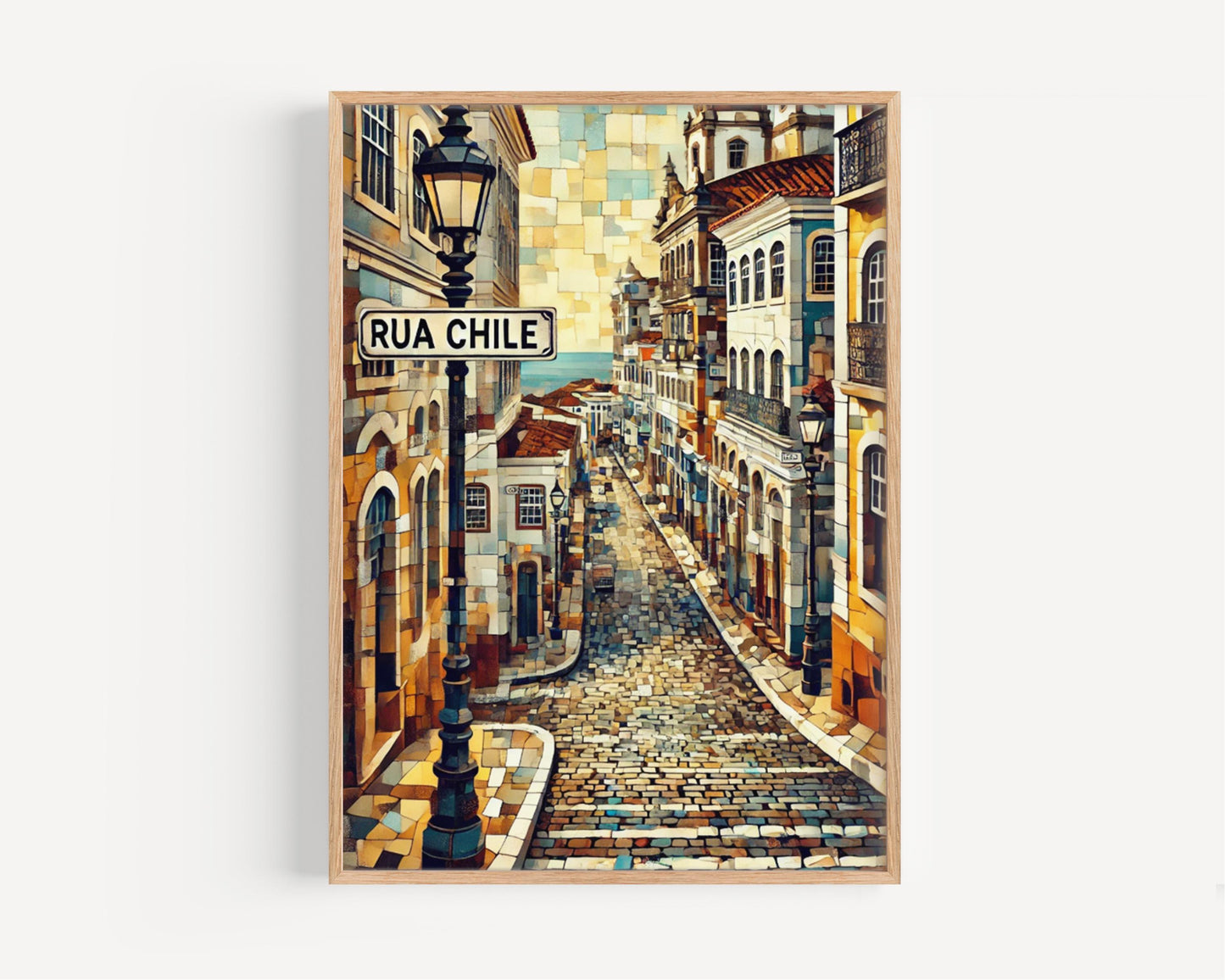 Rua Chile Art Print: Salvador Brazil Travel Poster, Coastal Home Decor