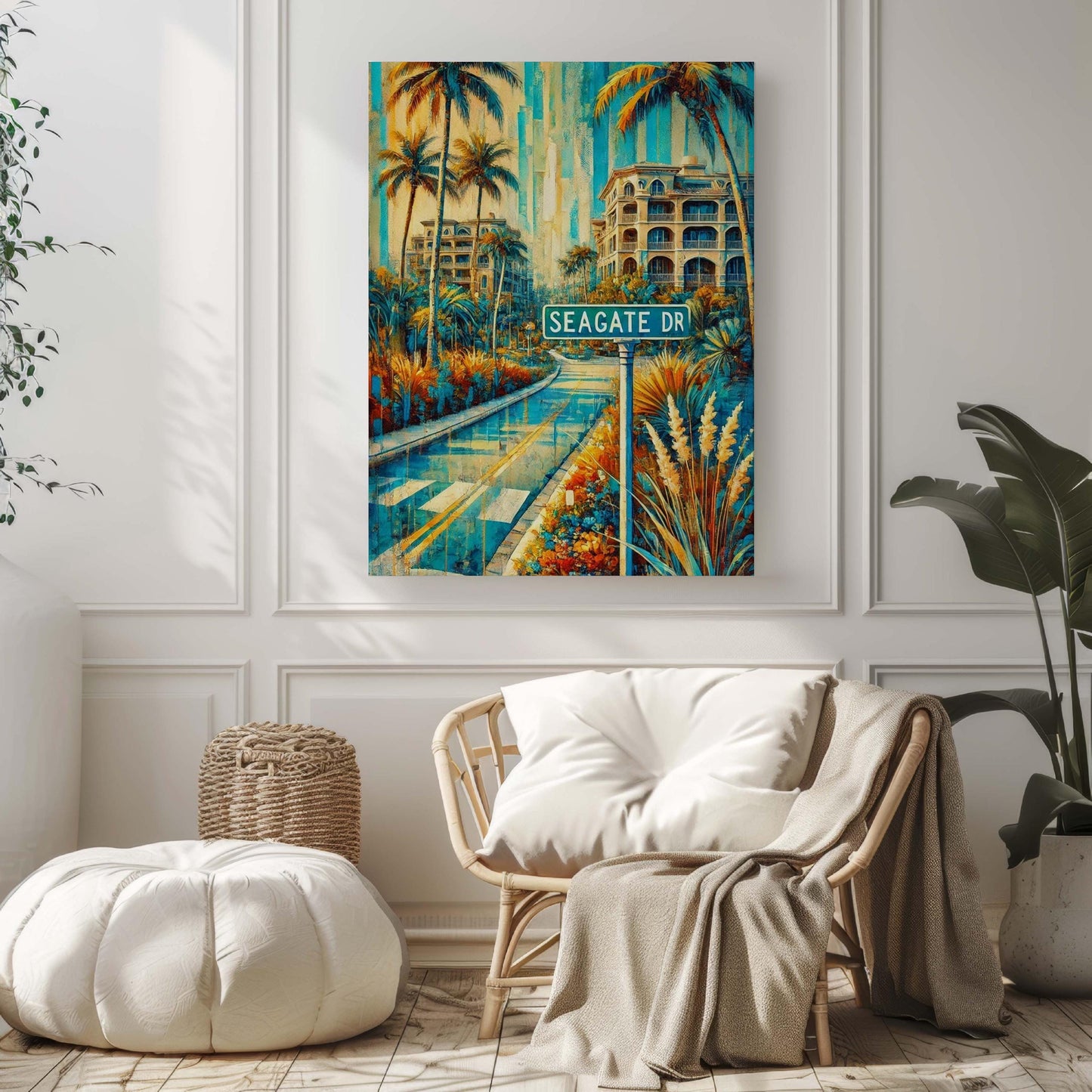 Seagate Drive Print Wall Art - Naples Florida Travel Poster, Home Decor, Housewarming & Florida Gift, Coastal Wall Art, FL Travel Print