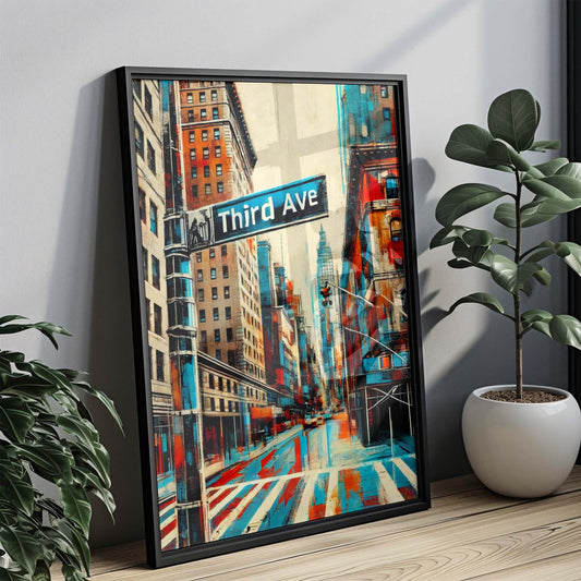 Third Ave Print Manhattan Wall Art, NYC Travel Poster, New York City Gift, 3rd Avenue Decor, Housewarming & Urban Art Print