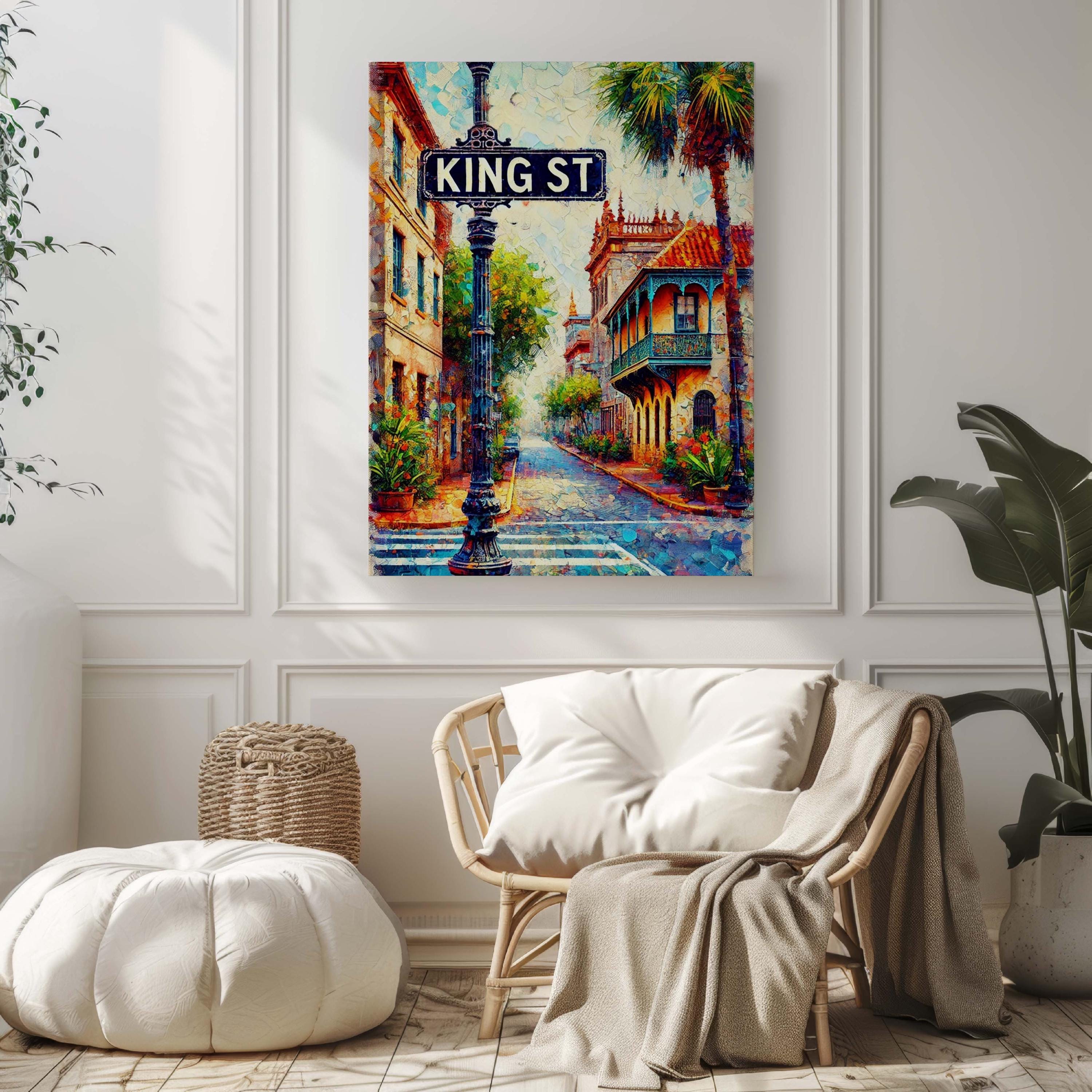 King Street Print Vintage - St. Augustine, Florida, USA