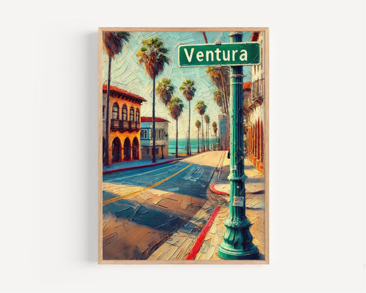 California Ventura Wall Art Print - Travel Poster, Housewarming Gift, USA & American Art, Coastal California Decor, Vacation Travel Print