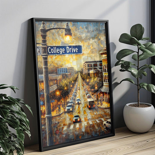 Wall Art College Drive Print Baton Rouge Louisiana Travel Poster Louisiana Gift Housewarming Decor