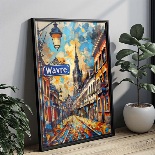 Wavre Art Belgium Wall Print Travel Poster – European City Gift, Housewarming Decor, Modern Urban Artwork
