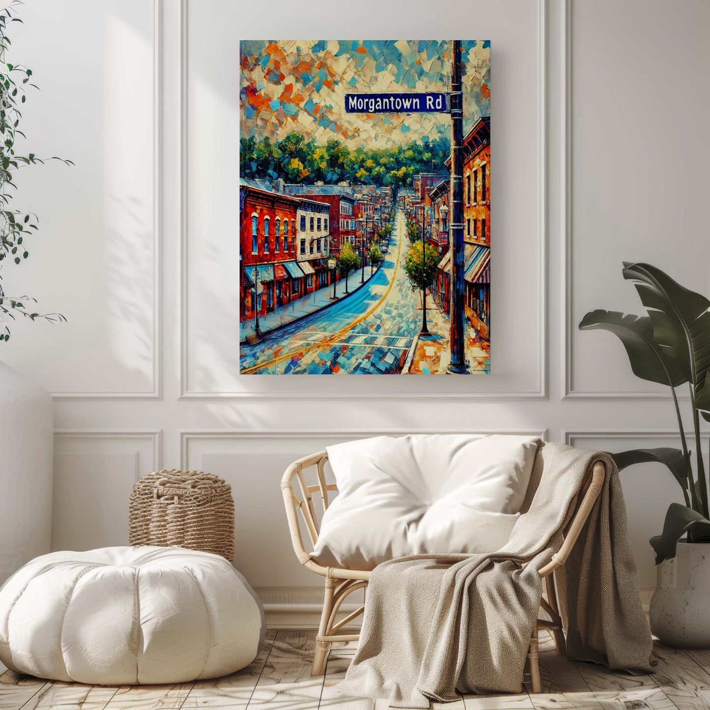 Reading Art Morgantown Road Wall Print, Pennsylvania Travel Poster, Housewarming Gift, Unique Reading PA Map Illustration, Travel Decor
