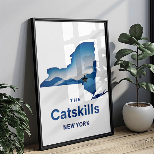 The Catskills Wall Art Print - New York Travel Decor, NY Gift, College Dorm Room, Housewarming & Home Decoration