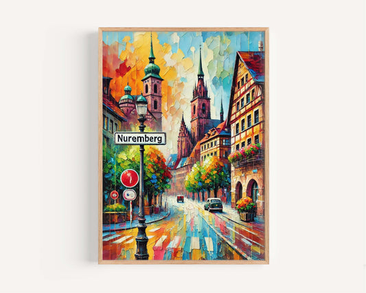 Nuremberg Art Print – Germany City Wall Art, Travel Poster, Housewarming Gift, European Cityscape, Nuremberg Travel Decor