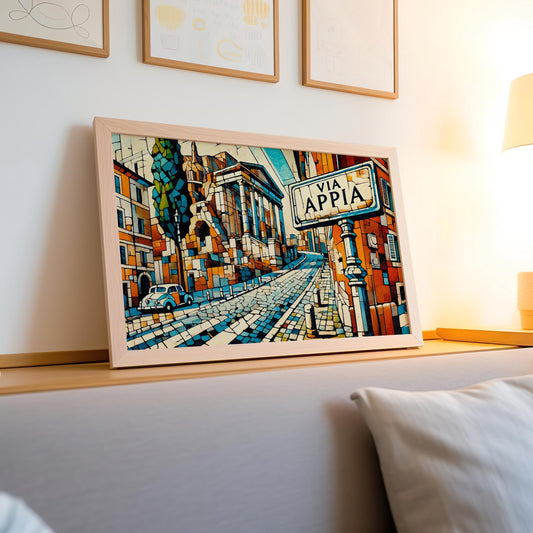 Via Appia Wall Art Print - Rome Italy Travel Poster, Italian Souvenir & Housewarming Gift, Italy Art Decor