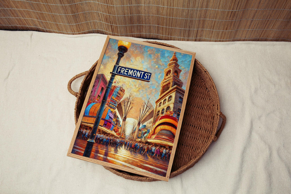Fremont Street Print Vintage - Las Vegas, Nevada, USA