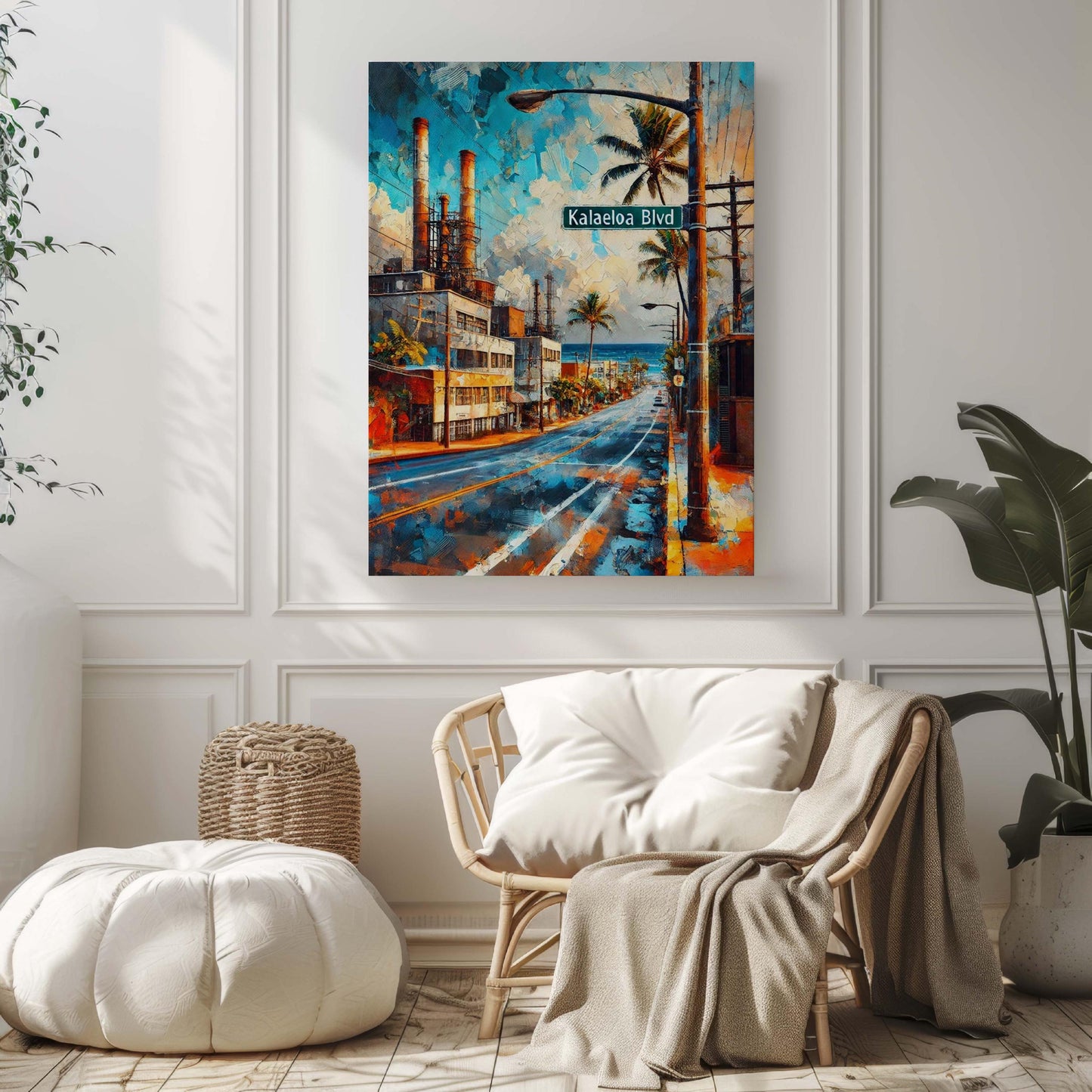 Kalaeloa Blvd Print - Hawaii Wall Art Travel Poster, Oahu Map Decor, Honolulu Gift, Kapolei Housewarming & Island Beach Illustration