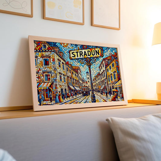 Stradun Wall Art Print - Dubrovnik Travel Poster, Croatia Decor, Housewarming Gift, Coastal Cityscape Artwork