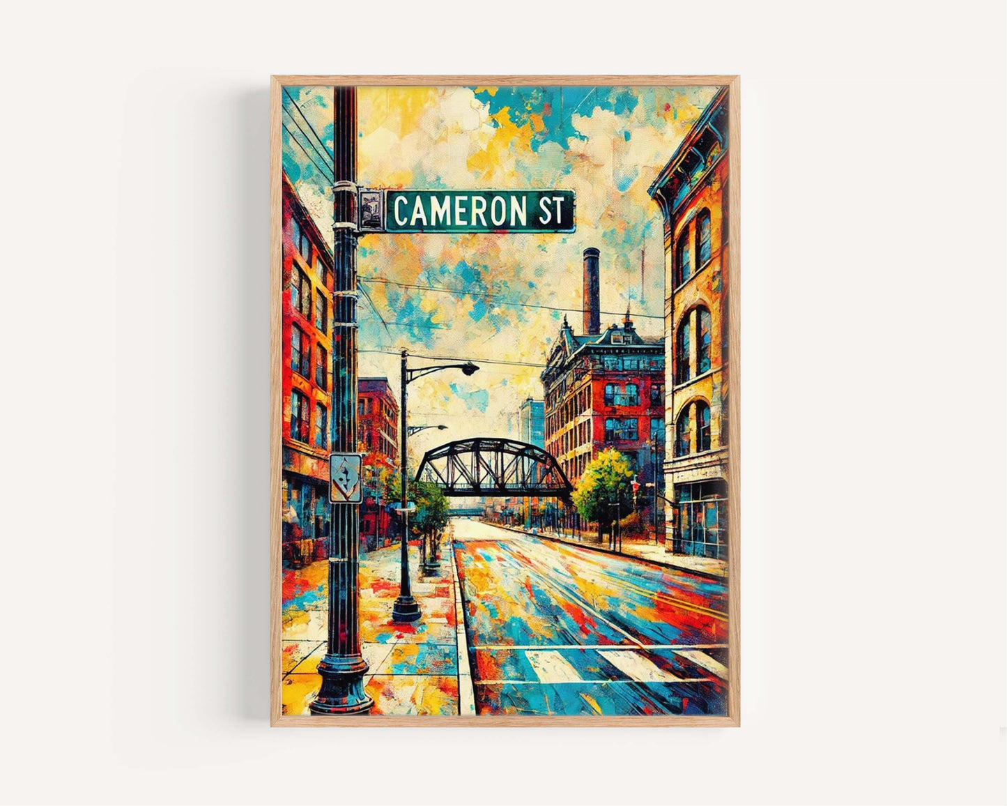 Cameron St Print Harrisburg Wall Art Pennsylvania Travel Poster Housewarming Gift Local Cityscape Decor