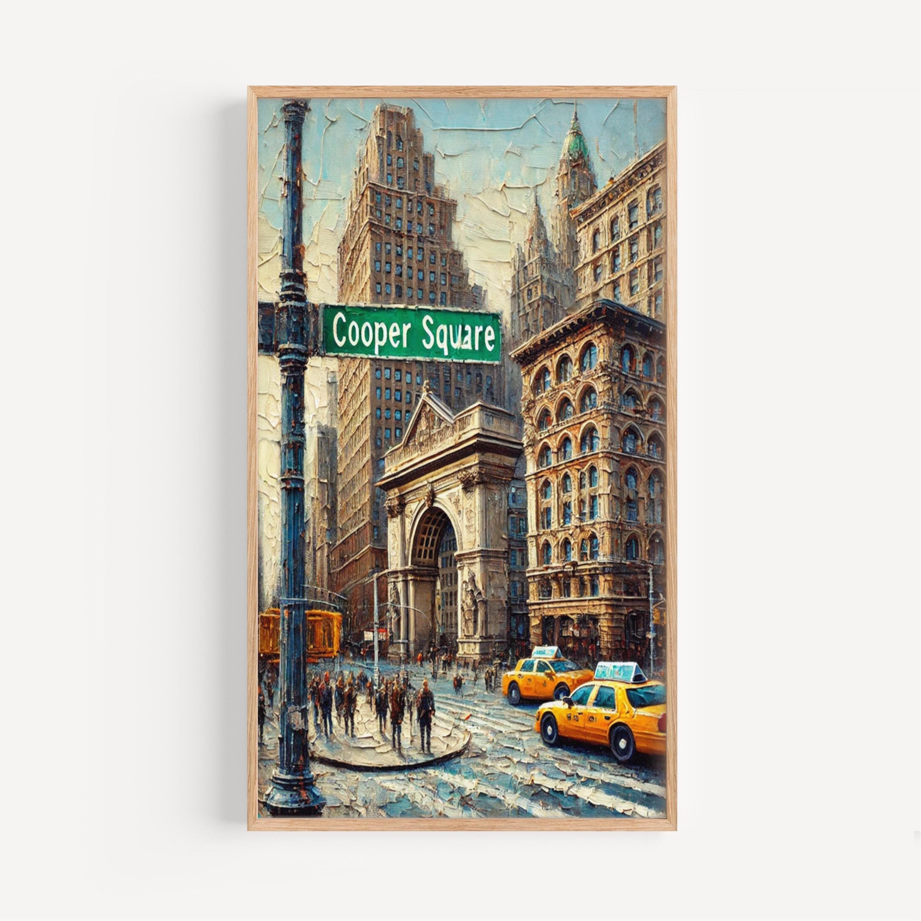 Cooper Square Wall Art Print: East Village Manhattan NYC Travel Poster