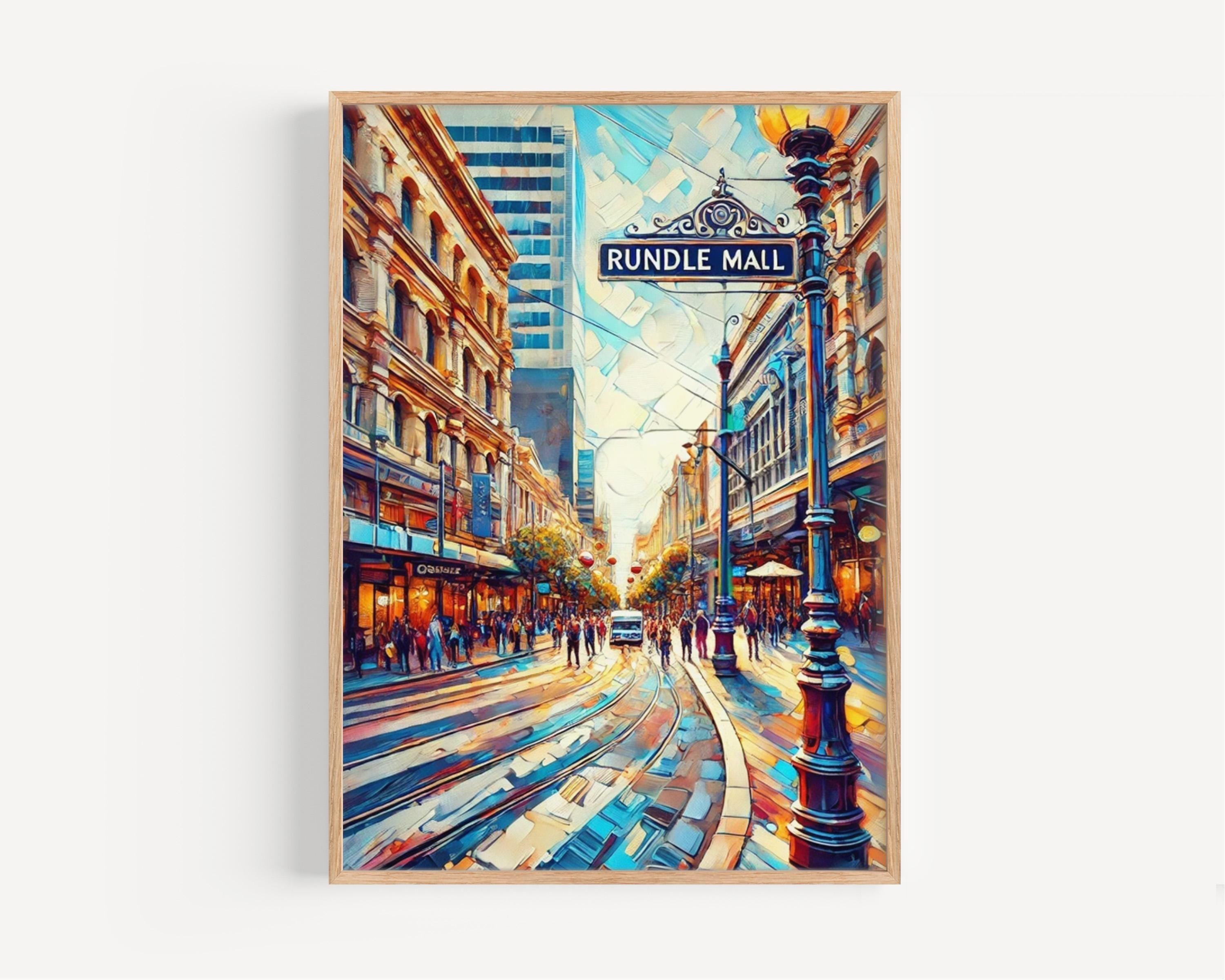 Adelaide Rundle Mall Wall Art Print - Travel Poster, Australia Gift, Housewarming & Home Decor, Unique Adelaide Art Sale