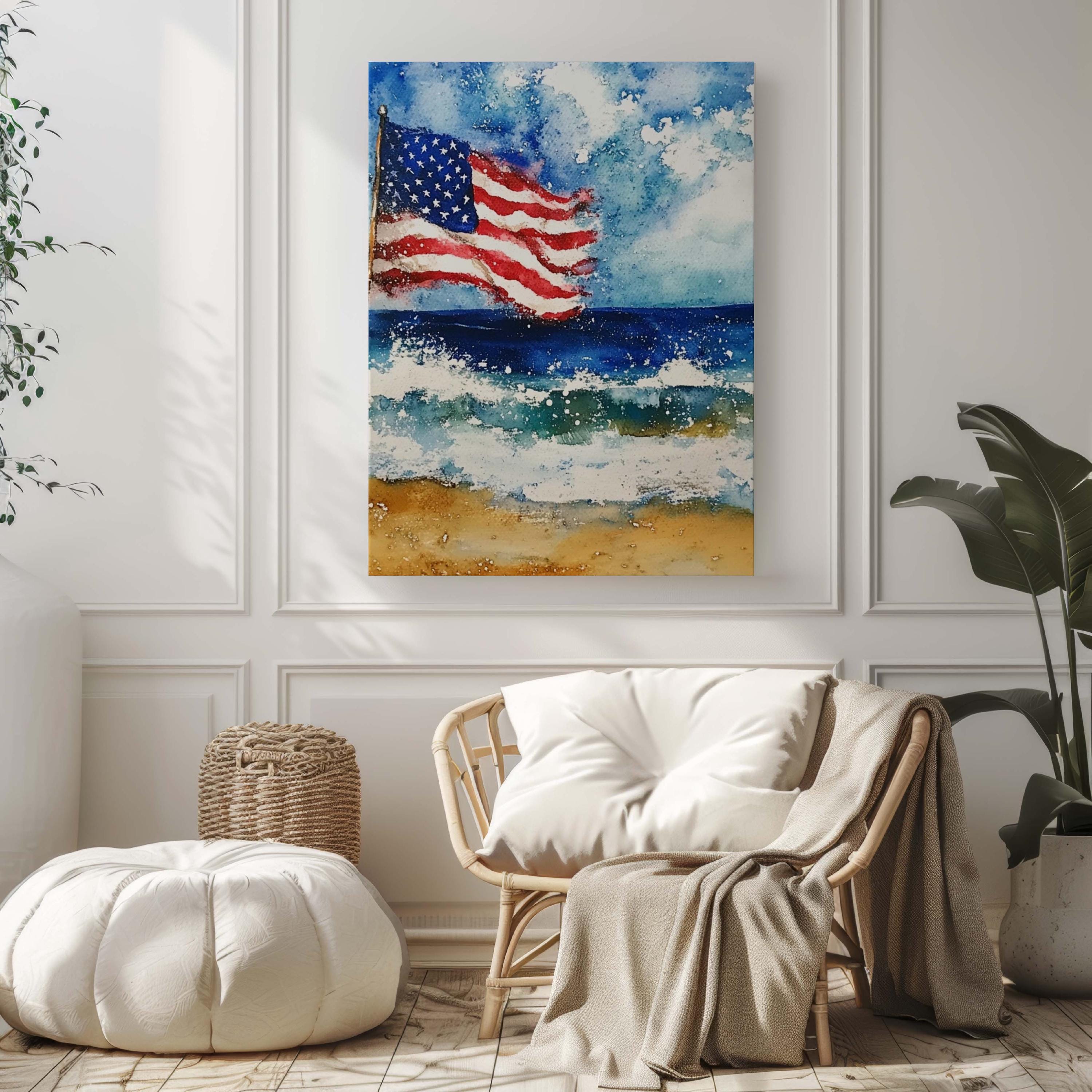 Beach Patriotic Wall Art - United States