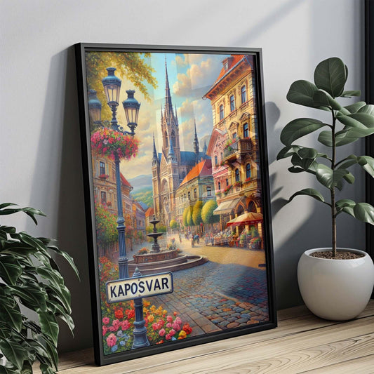 Kaposvar Art Print - Hungary City Wall Art, Travel Poster, European Gift, Housewarming Decor, Kaposvar Travel Print, Hungary Map Art