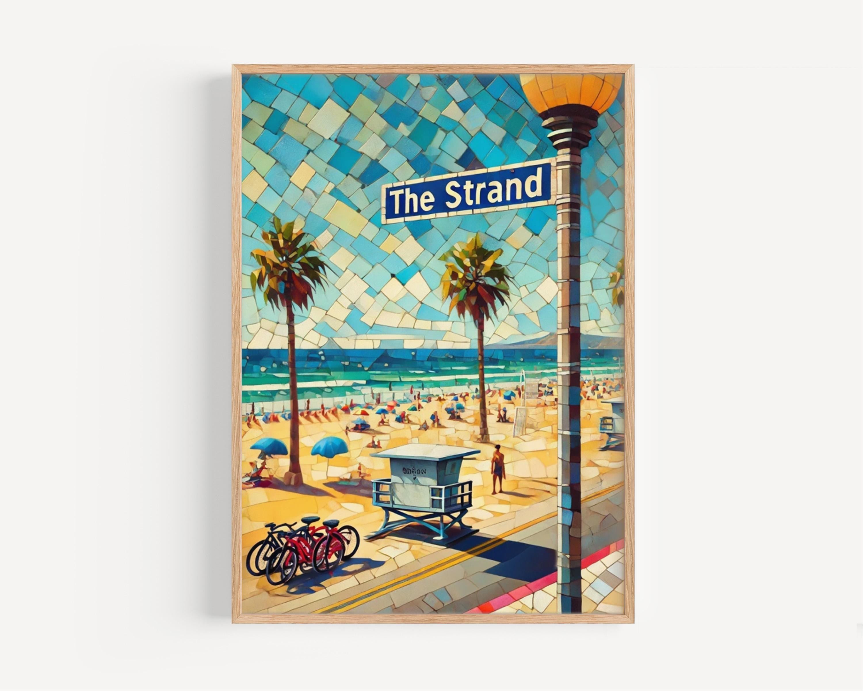 Manhattan Beach Wall Art Print - The Stand Travel Poster, California Souvenir Gift, Coastal Home Decor, Beach House Print