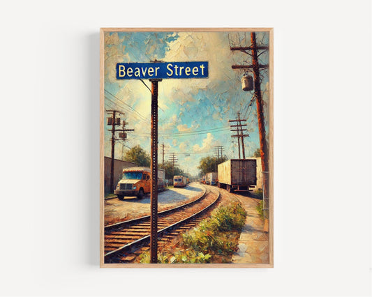 Beaver Street Wall Art Jacksonville Florida Print | Cityscape Travel Poster | North Florida Decor | Personalized Gift | Urban Energy Artwork
