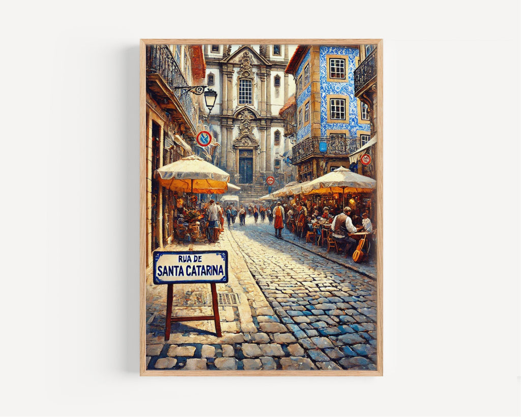 Rua De Santa Catarina Street Print - Porto, Portugal