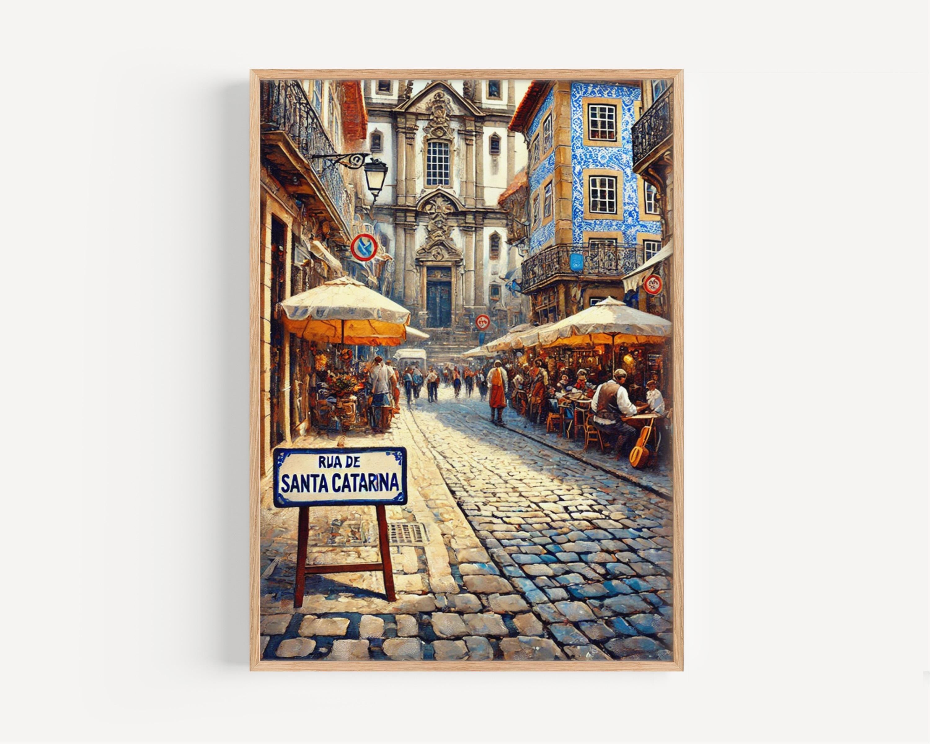 Rua De Santa Catarina Street Print - Porto, Portugal