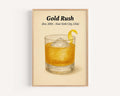 Gold Rush Cocktail Wall Art Vintage