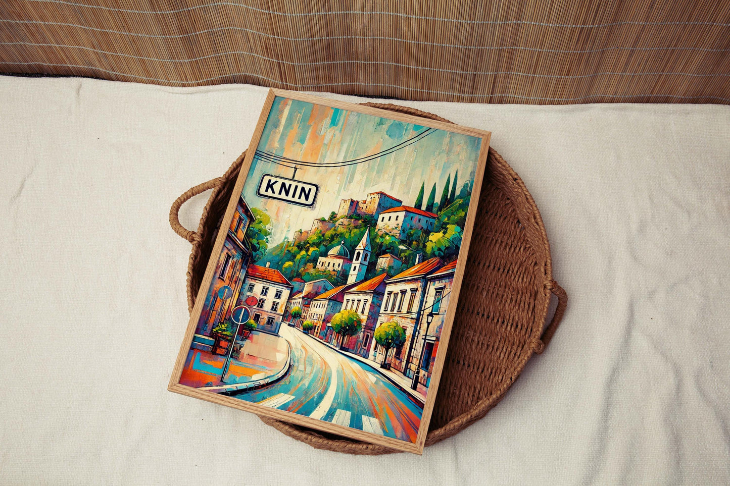 Knin Art Wall Print - Croatian City Travel Poster, European Home Decor, Housewarming Gift, Knin Wall Art, Croatia Artwork, Travel Print