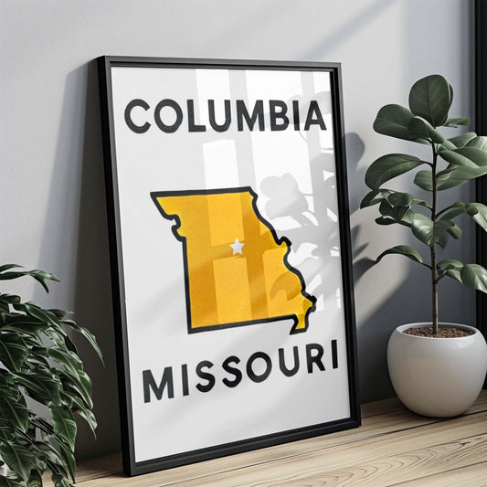 Columbia Print Missouri Wall Art Travel Home Decor College Room Gift Housewarming Artwork