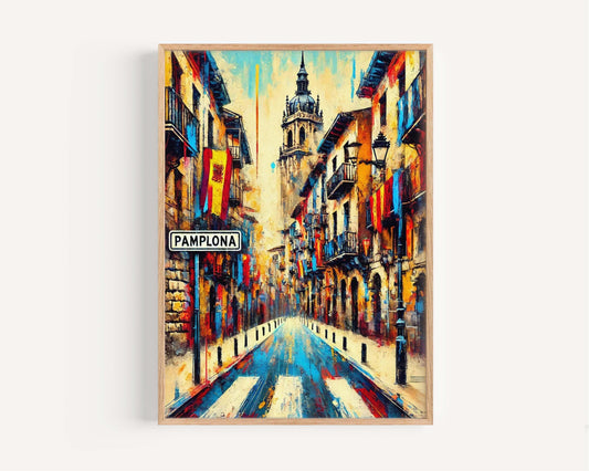 Pamplona Art Print - Spain City Wall Decor, Travel Poster, European Home Gift, Housewarming & Pamplona Travel Souvenir