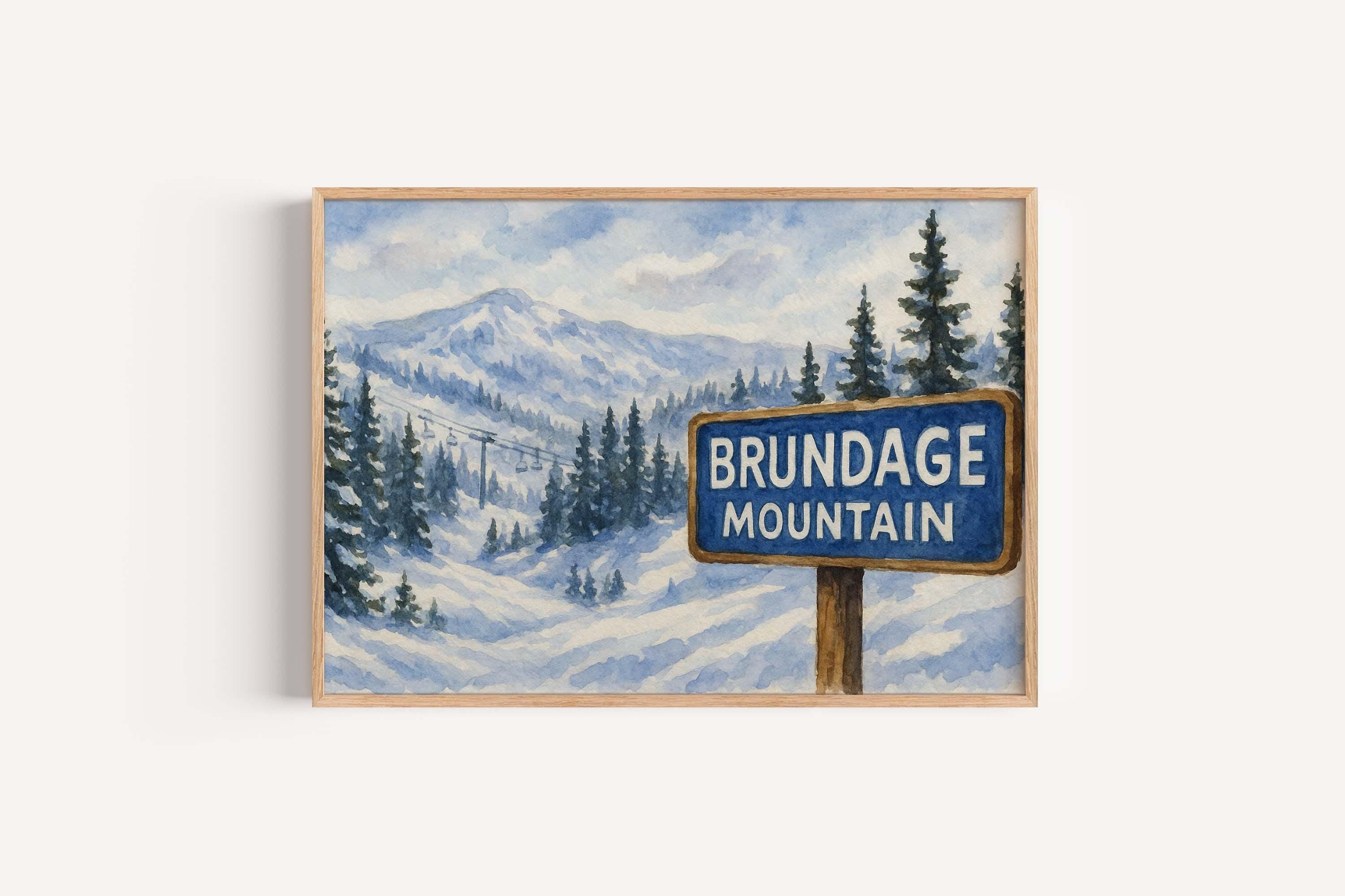 Brundage Mountain Ski Resort Poster - McCall, Idaho, USA