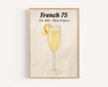 French 75 Cocktail Wall Art