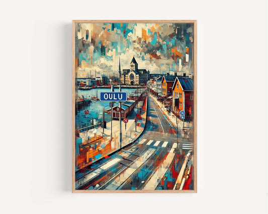 Oulu Art Wall Print - Finland City Travel Poster, European Home Decor, Housewarming Gift, Scandinavian Wall Art, Oulu Finland Map Print