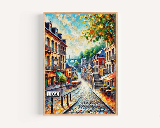 Liege Art Travel Print - Belgium City Wall Art, European Poster, Housewarming Gift, Liege Home Decor, Belgium Artwork, Travel Souvenir